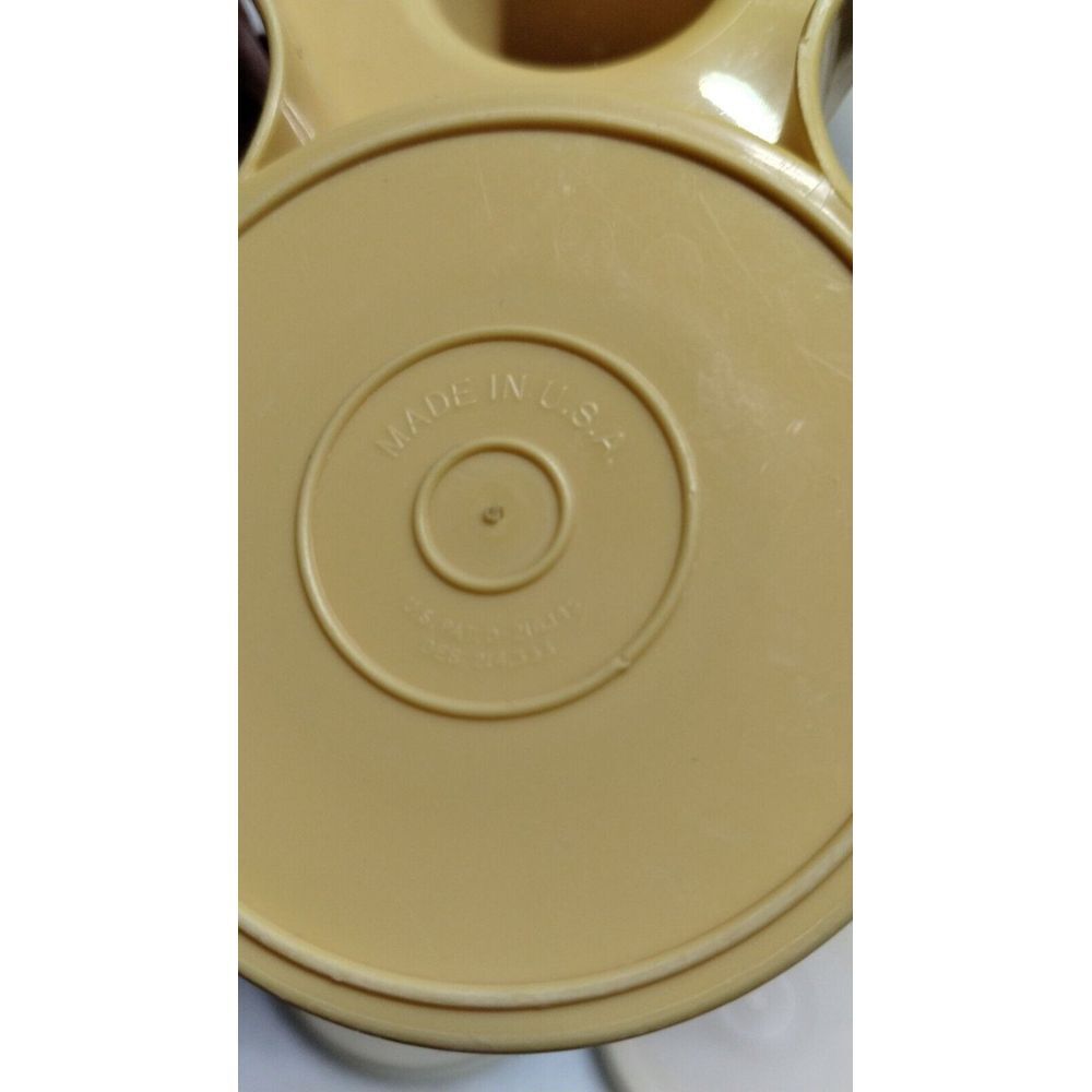 Tupperware Condiment Caddy Set Bowls Lids Vintage Serving Beige - Picture 11 of 12